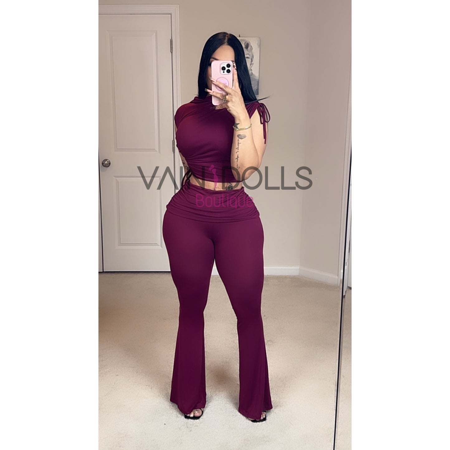 SET PANTS BURGUNDY