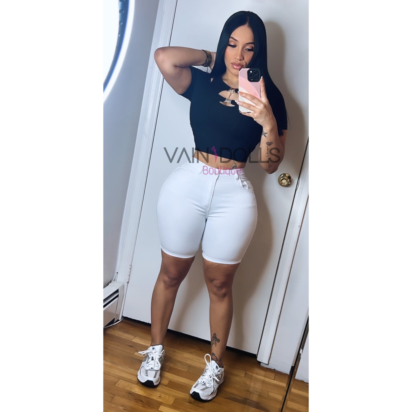 JEANS SHORT ENCORÉ WHITE