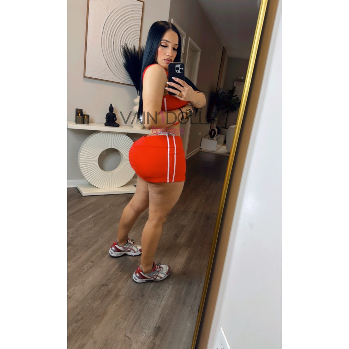 SET SKIRT TOMATO RED