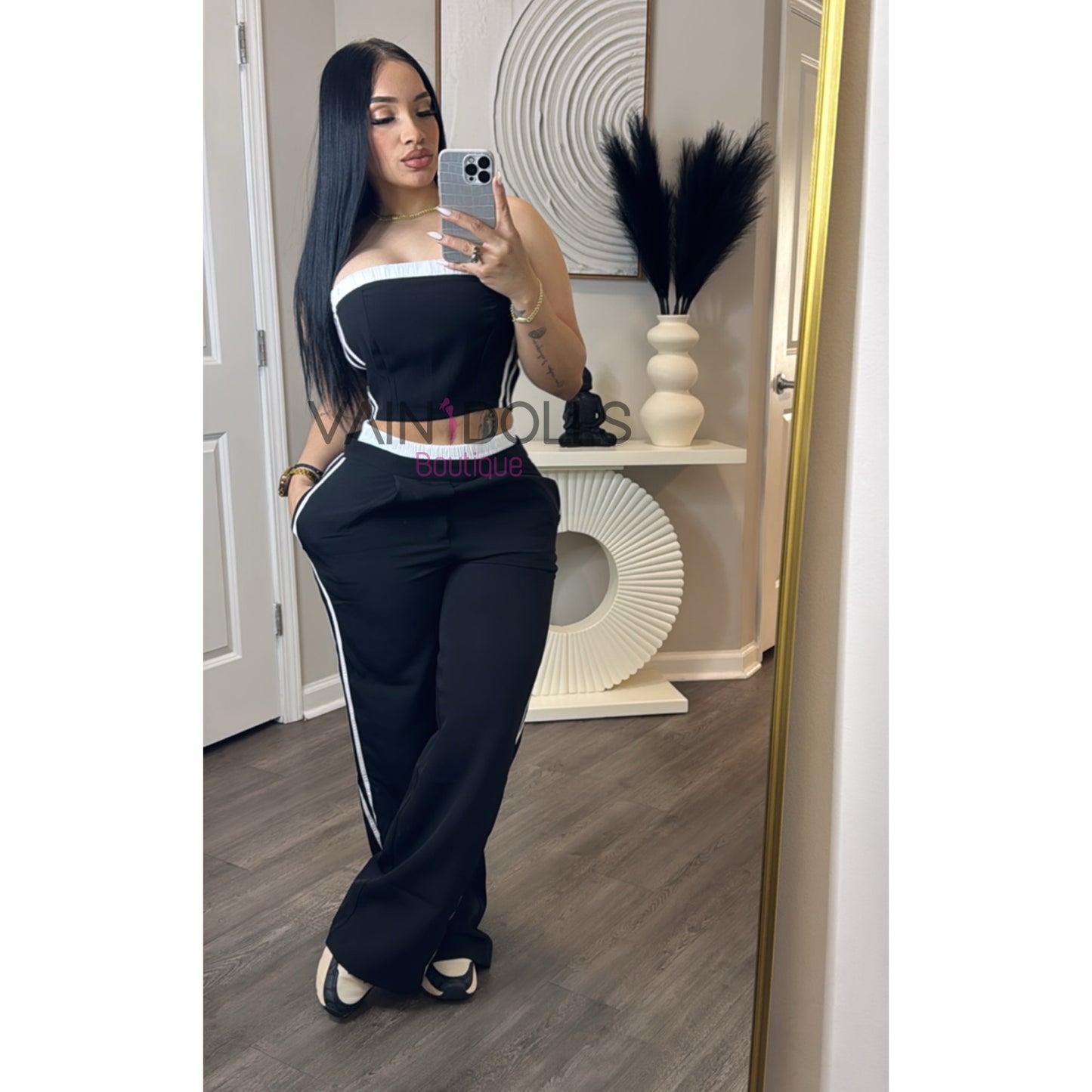 SET PANTS BLACK WHITE