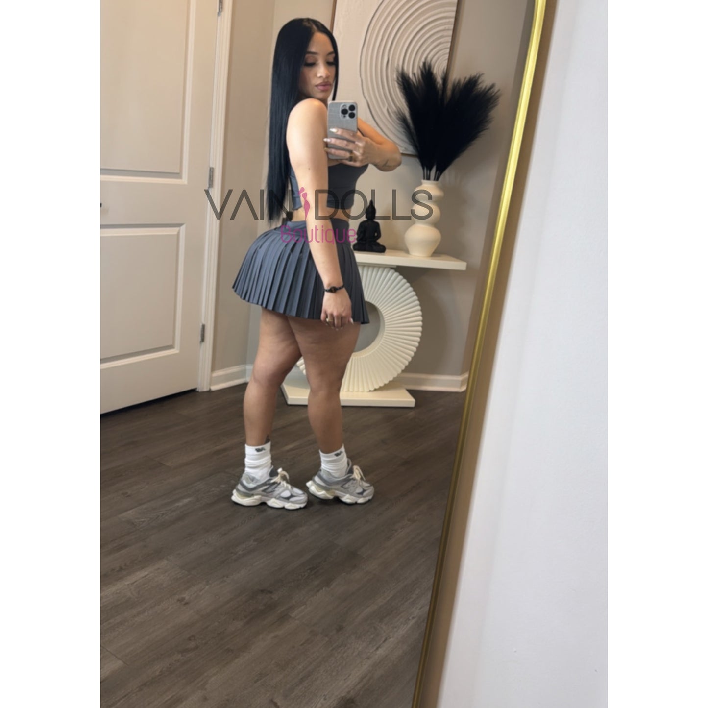 SET SKORT COAL GREY