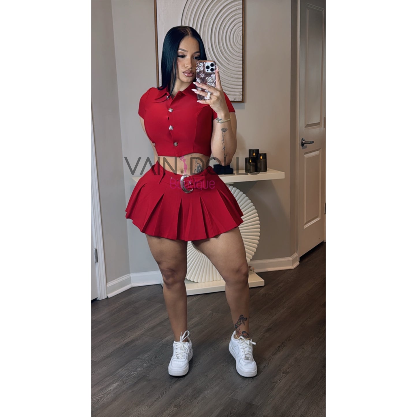 SET SKIRT RED