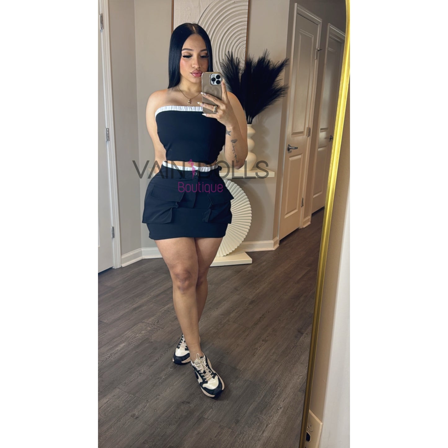 SET FALDA BLACK WHITE