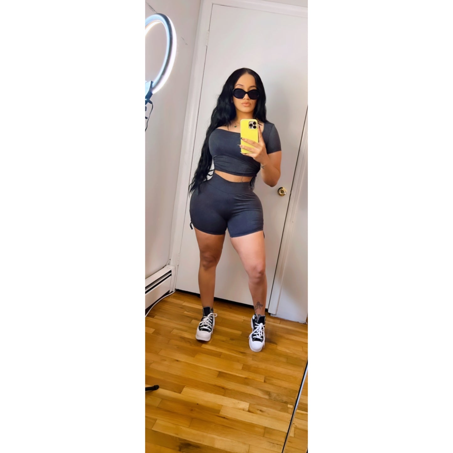 SET SHORT BLACK GREY