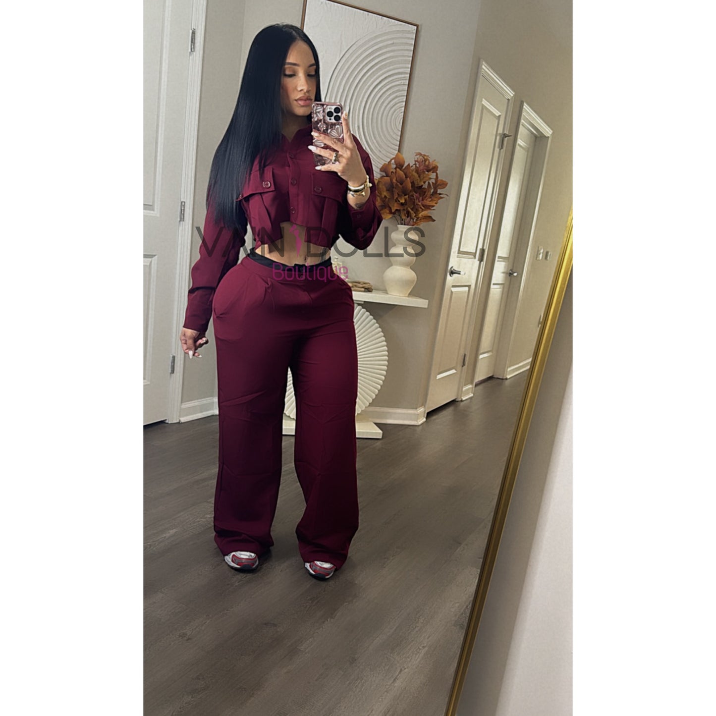 PANTS SET BURGUNDY