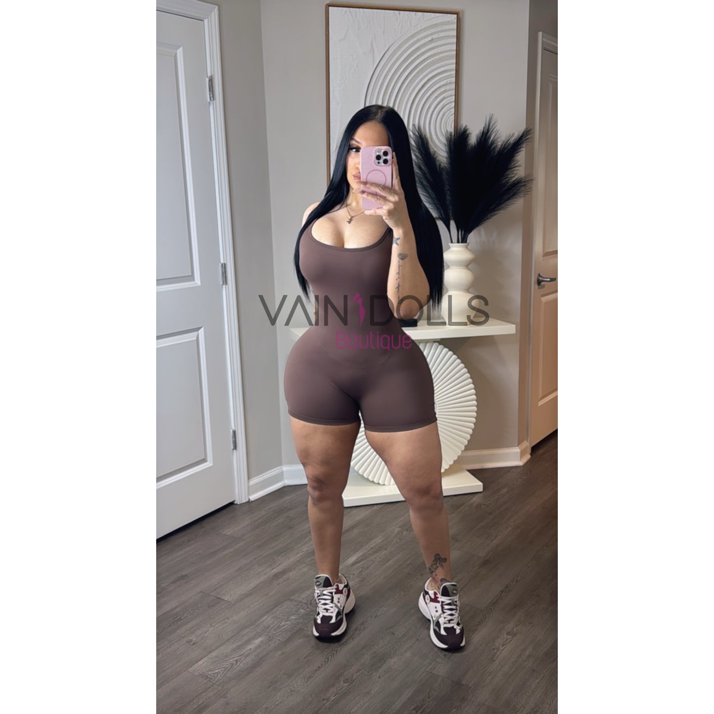 ROMPER SHORT BROWN
