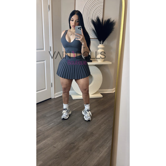 SET SKORT COAL GREY